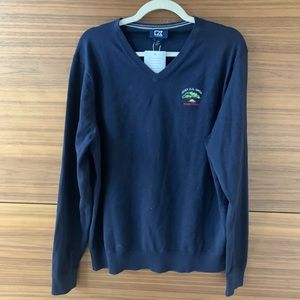 Cutter & Buck Navy Torrey Pines V Neck Sweater - L
